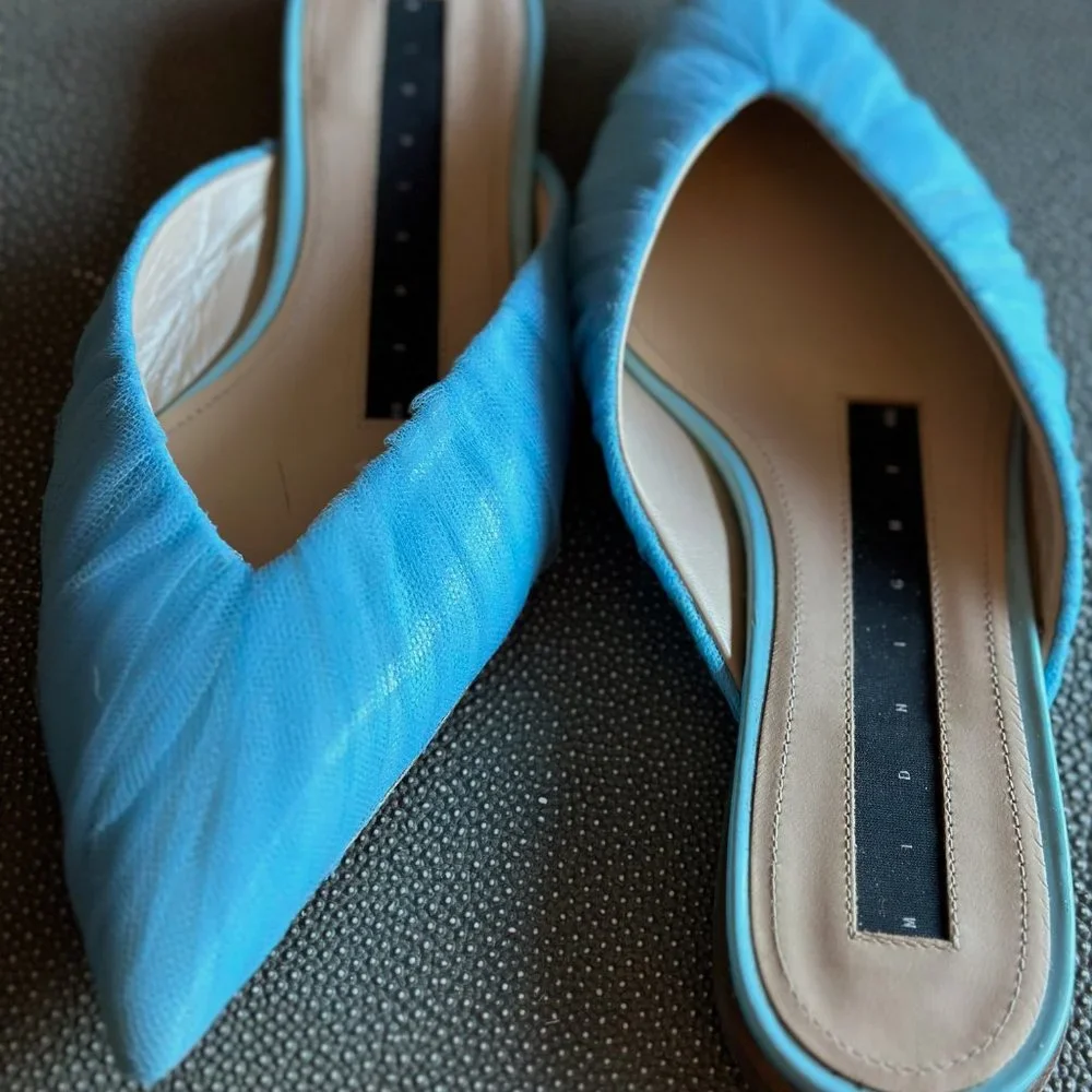 MIDNIGHT 00 Light Blue Mules Size 39 - Picture 6 of 8